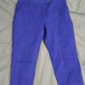 Blue patterned trousers